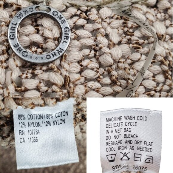 One Girl Who Womens Brown Flared Sleeve Tri-Button Knit Cardigan Sweater Size L - Picture 9 of 9